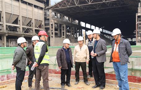 唐峰、何勇到魚峰水泥技改項目調(diào)研指導