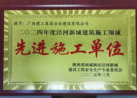 【喜訊】冶建一項目獲陜西省西咸新區(qū)“2024年度先進施工單位”榮譽稱號